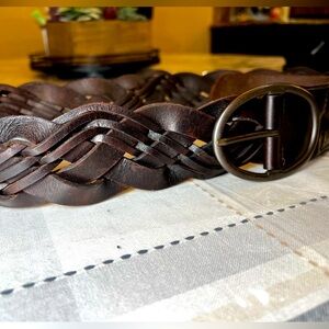 Banana Republic Braided Belt 100% Genuine Leather Y2K Vintage Women’s Large